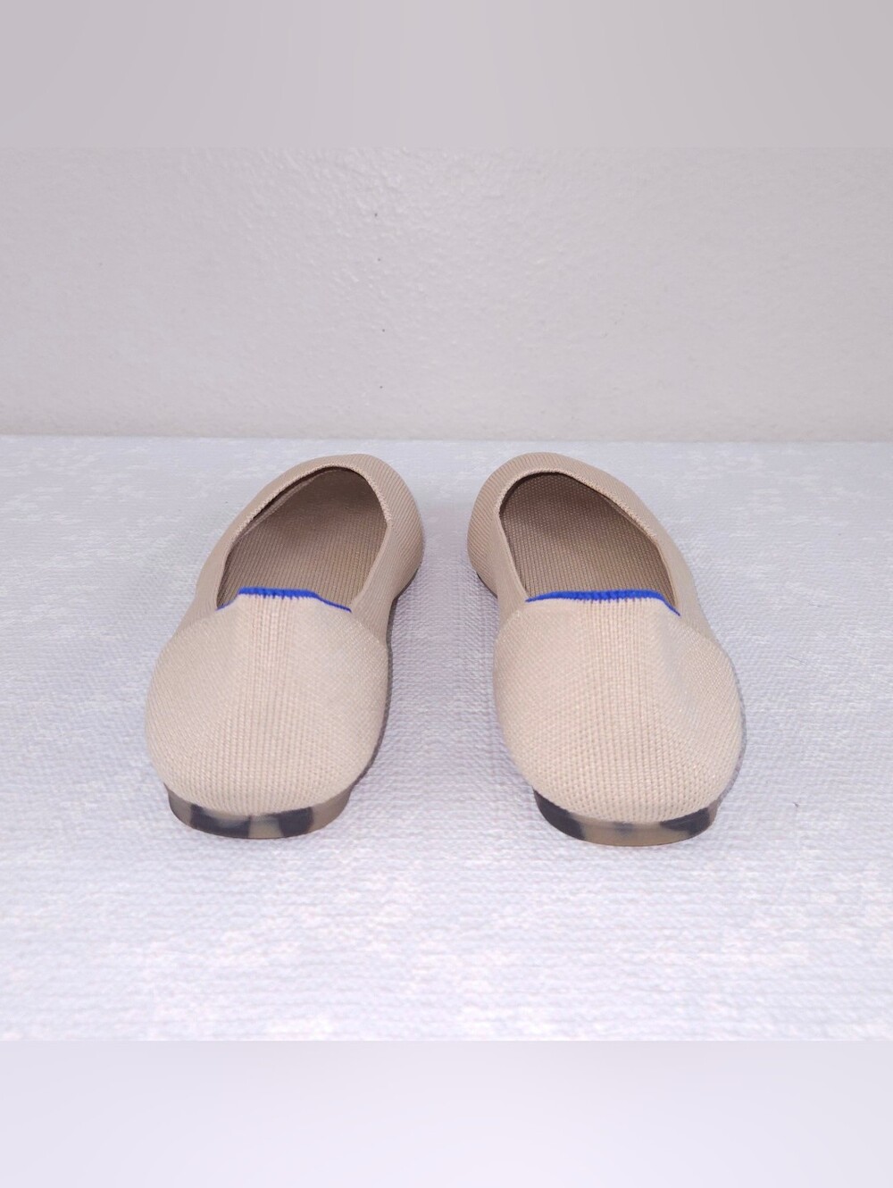 ROTHY'S The Square Ballet Flats US 8.5 Ecru Knit Washable Slip-On Shoes - Picture 8 of 11